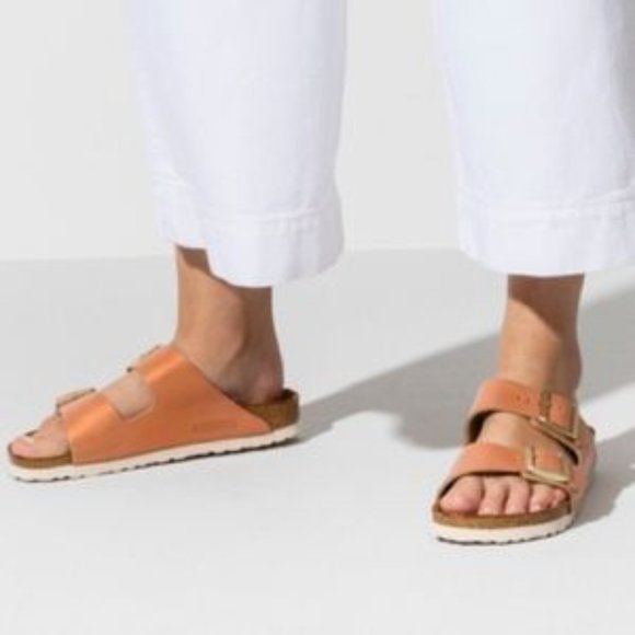 Birkenstock Shoes - Birkenstock Arizona Sea Metallic Copper LEATHER